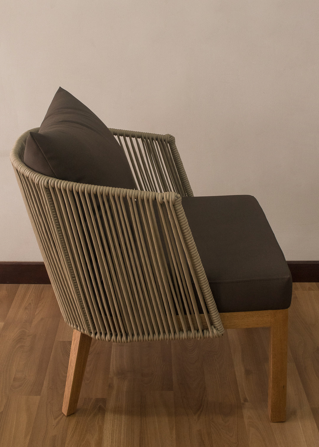 Silla tejida a mano con tela para exterior