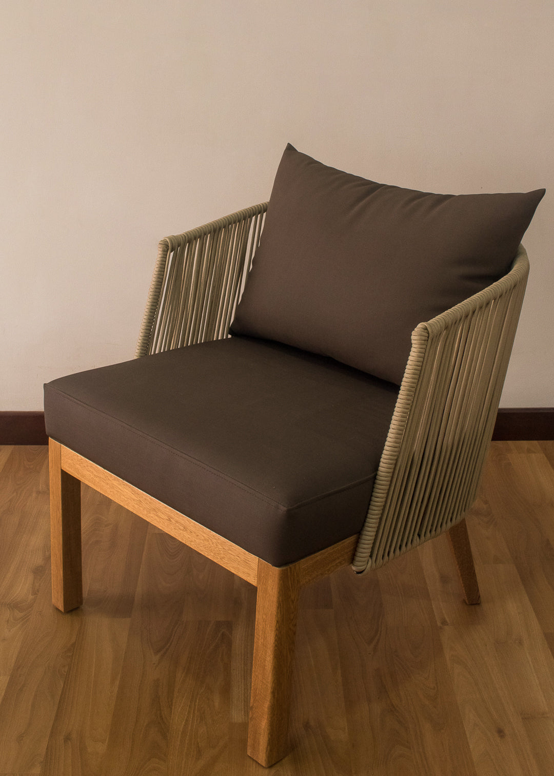 Silla tejida a mano con tela para exterior
