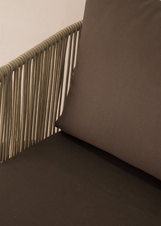 Silla tejida a mano con tela para exterior 